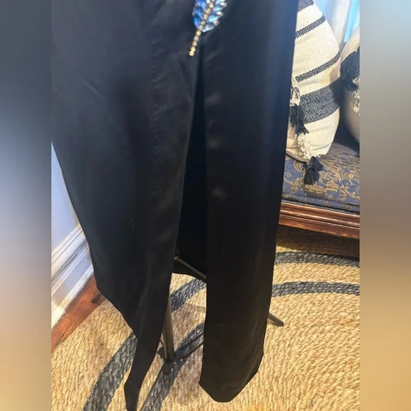 ZARA NEW LEAF SATIN EFFECT DRESS CUT OUT LONG MAXI FITTED SIZE M - Picture 6 of 12